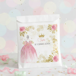 Bolsa De Papel Celebración real cumpleaños de princesa rosa