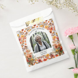 Bolsa De Papel Celebration Of Life Photo Funeral Colorful Floral