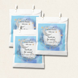 Bolsa De Papel Celestial Moon Stars, Royal Blue And Gold Abstract