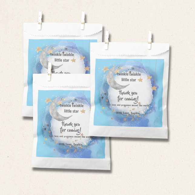 Bolsa De Papel Celestial Moon Stars, Royal Blue And Gold Abstract (Subido por el creador)