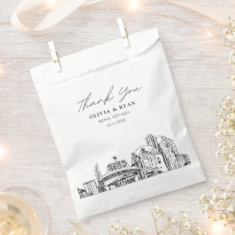 Bolsa De Papel Centro de Reno Boda Skyline Personalizado