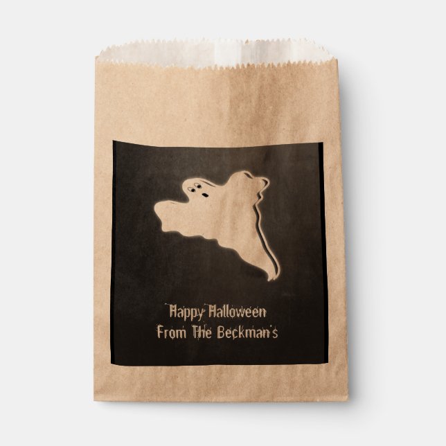 Bolsa De Papel Chalk Board Spooky Halloween Ghost (Anverso)