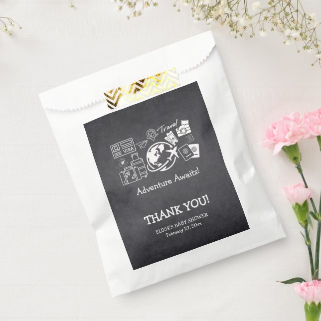 Bolsa De Papel Chalkboard Adventure espera Baby Shower (Sellado)