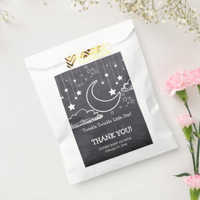 Bolsa De Papel Chalkboard Twinkle Twinkle Little Star Baby Shower (Sellado)