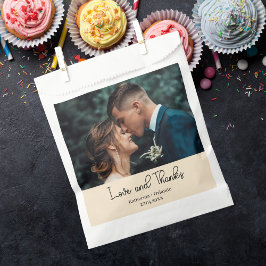 Bolsa De Papel Champagne Elegant Wedding Love and Thanks Photo