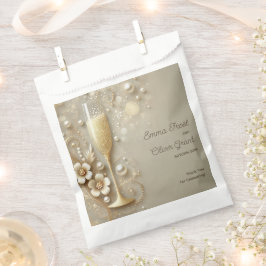 Bolsa De Papel Champagne & Pearl Elegant Wedding Shower