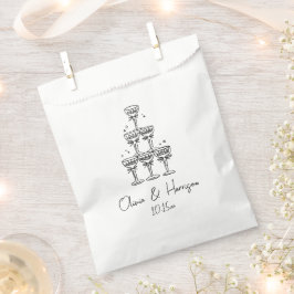 Bolsa De Papel Champagne Tower Doodle Custom Name Wedding
