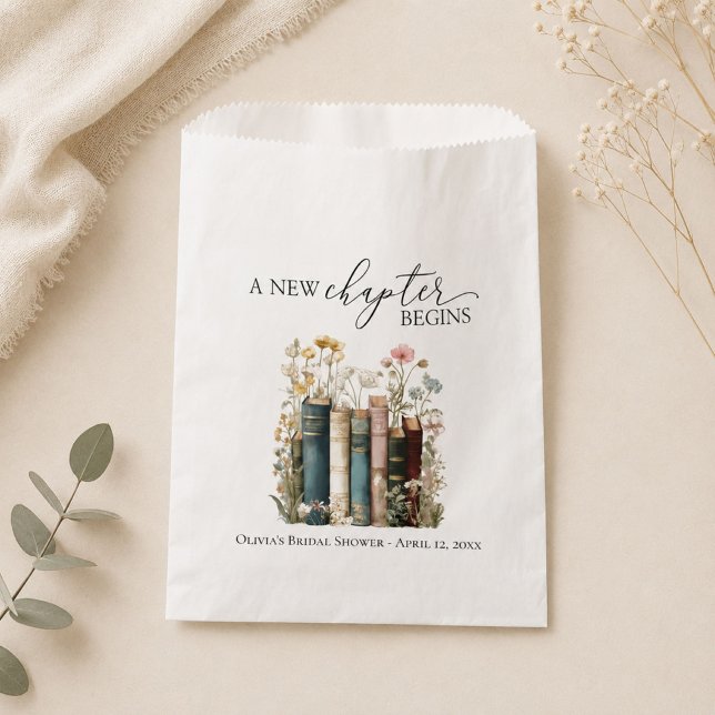 Bolsa De Papel Champán de Boda: Una Nueva Etapa Comienza (A New Chapter Begins Favor Bag )