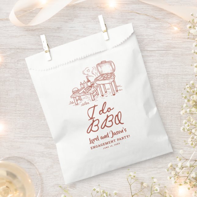 Bolsa De Papel Champán de Pareja I Do BBQ  (Cortado)