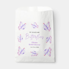 Bolsa De Papel Champán Rosa Púrpura Me Da Mariposas Despedida de 