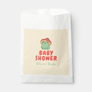 Bolsa De Papel champiñón con Baby Shower de rana