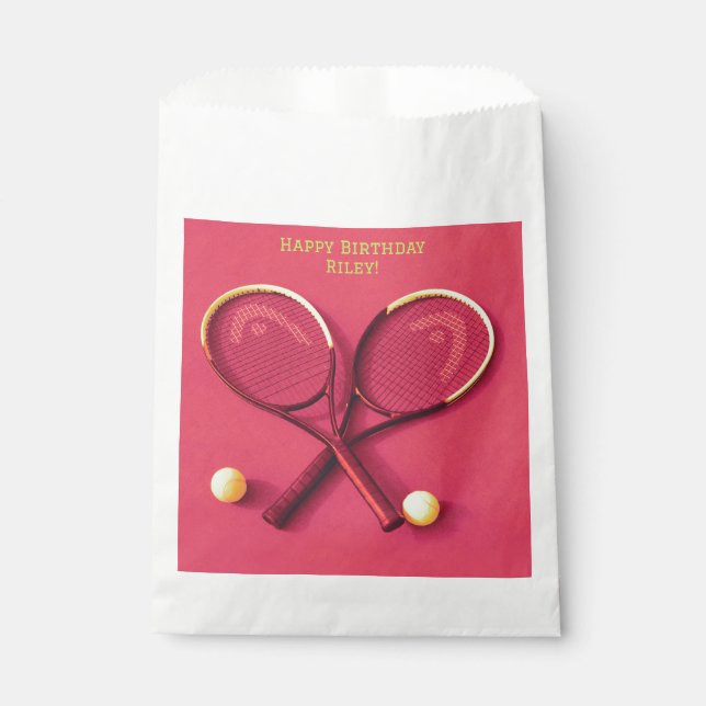 Bolsa De Papel Chaquetas de fiesta de cumpleaños rosada y tenis c (Anverso)