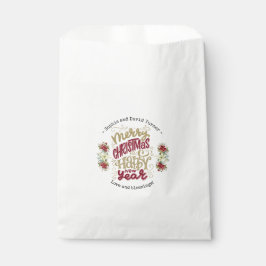 Bolsa De Papel Charm Merry Christmas Happy New Year Typography