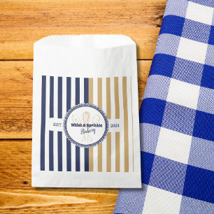 Bolsa De Papel Chef Catering Panadería Navy & Gold Whisk