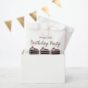 Bolsa De Papel Cherry Black Forest Cake Slice Fiesta de cumpleaño
