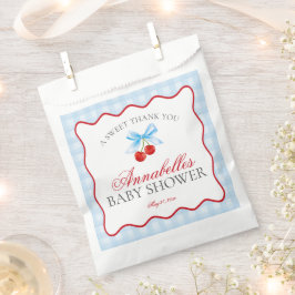 Bolsa De Papel Cherry Sweet Blue Coquette Bow Baby Shower Dessert