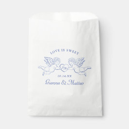 Bolsa De Papel Cherubs Holding Heart Couple Cupids Initials