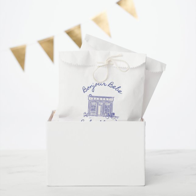 Bolsa De Papel Chic Bonjour bebe baby shower (Fiesta)