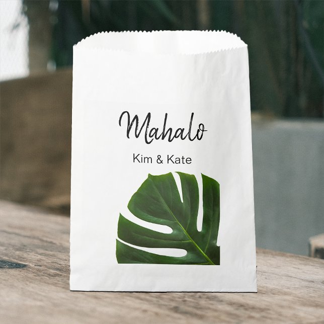 Bolsa De Papel Chic Botanical Mahalo Tropical Philodendron Luau (Subido por el creador)