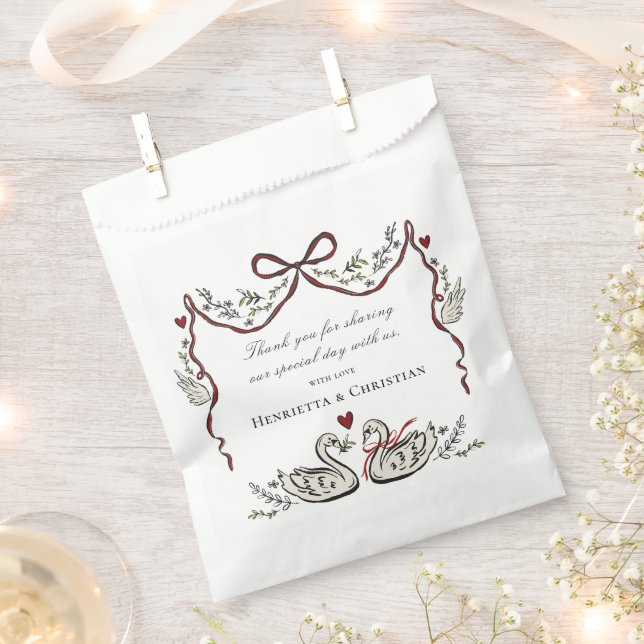 Bolsa De Papel Chic Love Birds Wedding Favor Bags (Cortado)