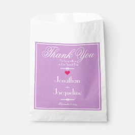 Bolsa De Papel Chic Mauve Boda Nombres en Blanco Escritura Agrade