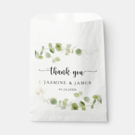 Bolsa De Papel Chic Watercolor Eucalyptus Botanical Thank You 