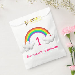 Bolsa De Papel Chica arcoiris Cualquier cumpleaños de edad