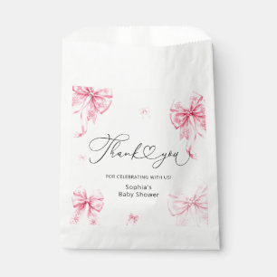 Bolsa De Papel Chica Baby Shower Pink Bow Gracias