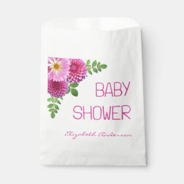 Bolsa De Papel Chica Baby Shower Pink Purple Dahlia