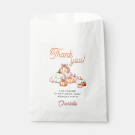 Bolsa De Papel Chica Calabaza Parche Bows Fiesta de Cumpleaños Gr