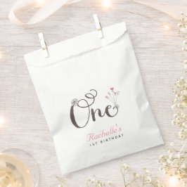 Bolsa De Papel Chica caprichoso de un corazón rosado Primer Fiest