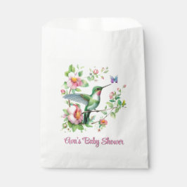 Bolsa De Papel Chica Cute Hummingbird y Butterfly Baby Shower