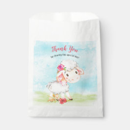 Bolsa De Papel Chica de acuarela Granja de ovejas Gracias
