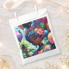 Bolsa De Papel Chica de anime negro bonito con cumpleaños