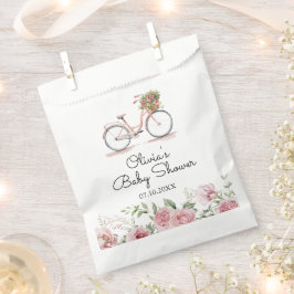 Bolsa De Papel Chica de bicicleta rosa cúpula Baby Shower