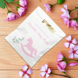 Bolsa De Papel Chica de caballo mecedora rosa Baby Shower