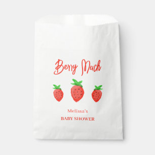 Bolsa De Papel Chica de fresa de color agua Baby Shower Red