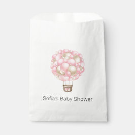 Bolsa De Papel Chica de globo aerostático rosa Baby Shower