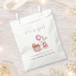 Bolsa De Papel Chica de globo Bunny Stroller Rosa Baby Shower