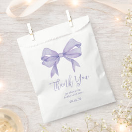 Bolsa De Papel Chica de lazo morado Baby Shower agradecimiento