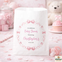 Chica de lazo rosa Baby Shower – Fiesta divertida