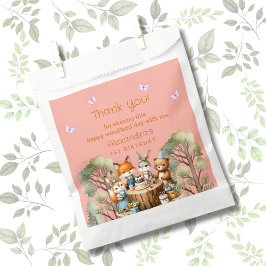 Bolsa De Papel Chica de mariposa rosa Woodland Animales 1er cumpl