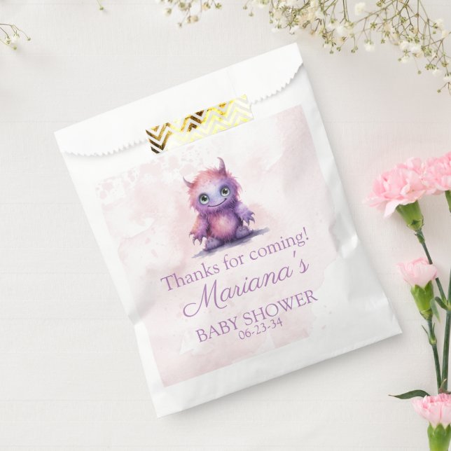 Bolsa De Papel Chica de Monstruo Pequeño de Halloween Baby Shower (Sellado)