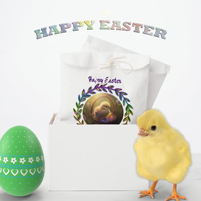 Bolsa De Papel Chica De Pascua En Una Cesta De Huevos Personaliza (Subido por el creador)