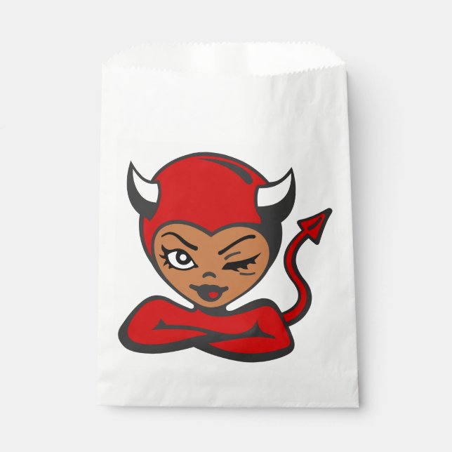 Bolsa De Papel chica de pinup de halloween biracial latina (Anverso)