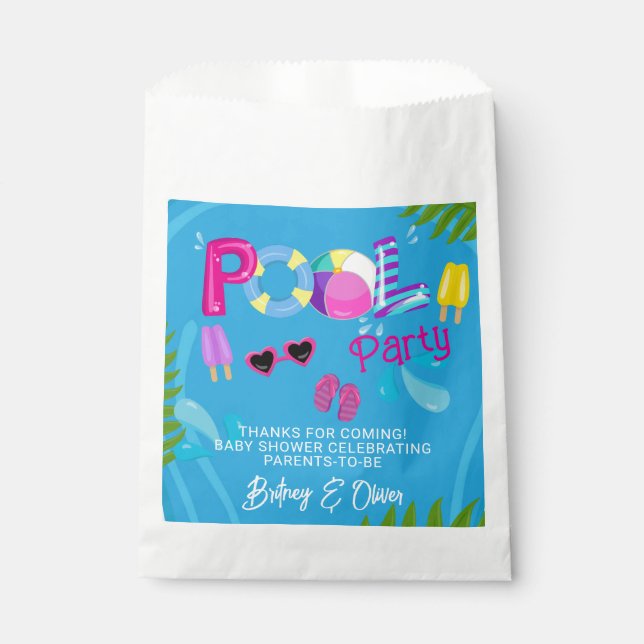 Bolsa De Papel Chica de verano Fiesta de piscina Baby Shower (Anverso)