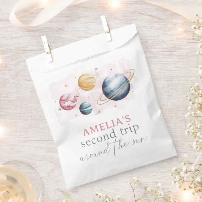 Bolsa De Papel Chica del espacio ultraterrestre Birthday Galaxy S (Cortado)