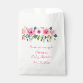 Bolsa De Papel Chica Floral Rosa Baby Shower