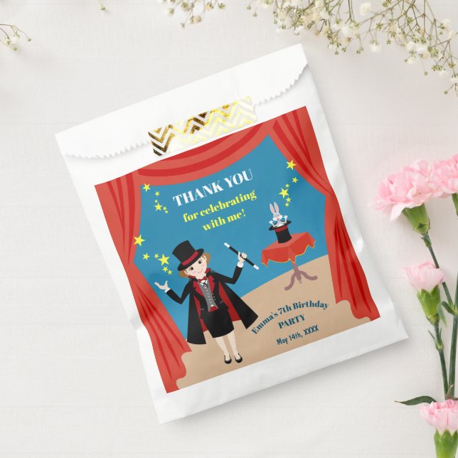 Bolsa De Papel Chica mago muestra fiesta de cumpleaños (Sellado)