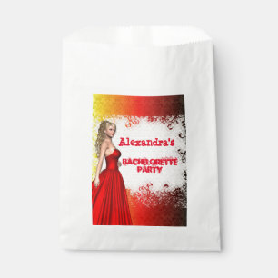 Bolsa De Papel chica rojo bonito fiesta de soltería personalizada